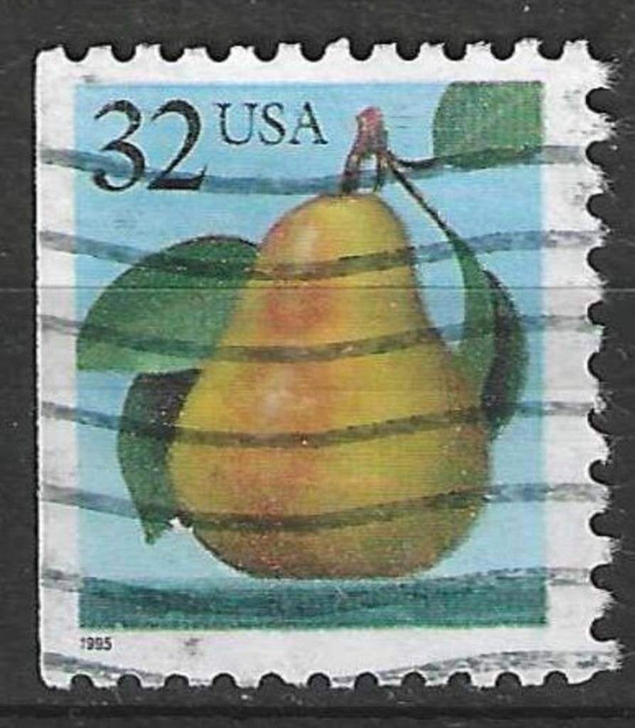 États-Unis 1995 - Yvert 2383 L - Fruit - Poire (ST), Envoi, Affranchi
