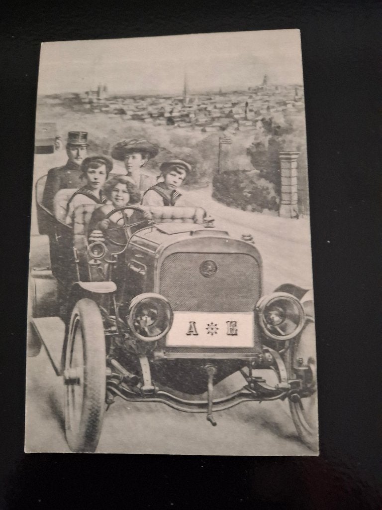 postkaart Koning Albert I met Zijn gezin ., Verzenden, Gebruikt, Kaart, Foto of Prent