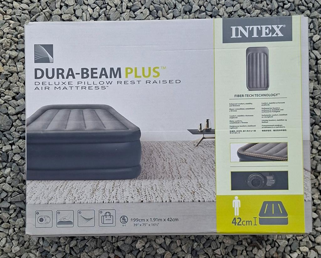 Intex Luxe FiberTech matelas gonflable gonfleur intégré, Caravanes & Camping, Enlèvement, Neuf