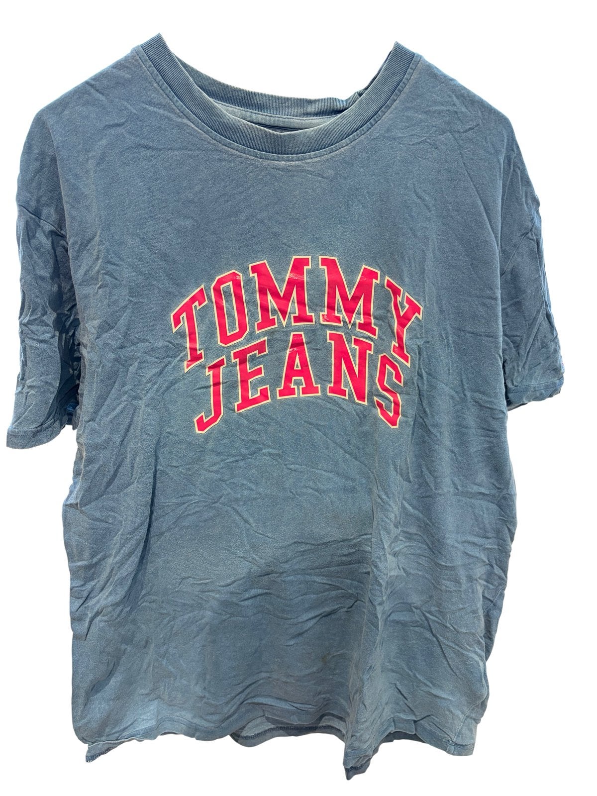 Gewassen blauw T-shirt van Tommy Jeans Vintage College-stijl, Ophalen of Verzenden, Zo goed als nieuw, Maat 52/54 (L), Blauw
