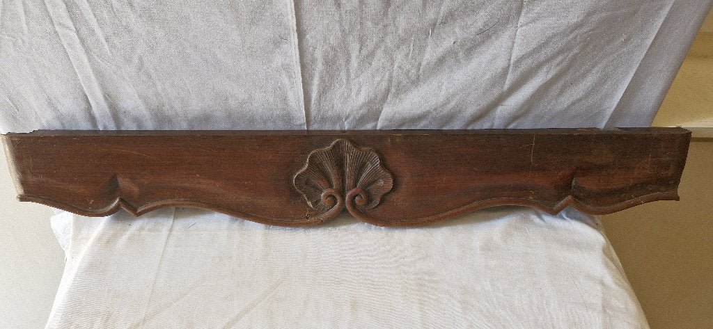 Ancien fronton sculpté en bois chène  Longueur 88cm, Envoi, Utilisé