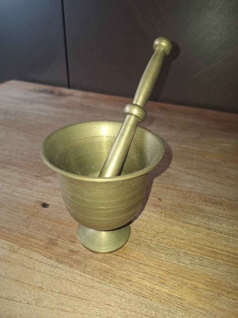 Mortier pilon en laiton style apothicaire 19ème, Ophalen