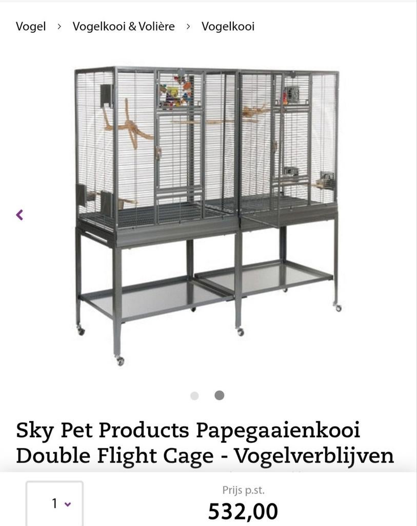 Papegaaien dubbel kooi ( met 2 Dwergpapegaaien ).bijna nieuw, Enlèvement