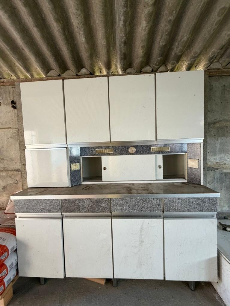 Vintage keukenkast jaren '60-'70, Enlèvement, Utilisé, Blanc, 150 à 200 cm