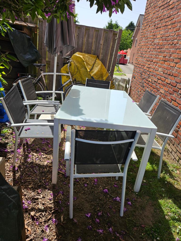 Tuinset gebruikt maar in goede staat in Houthalen aluminium, Ophalen, Aluminium, Tuinset