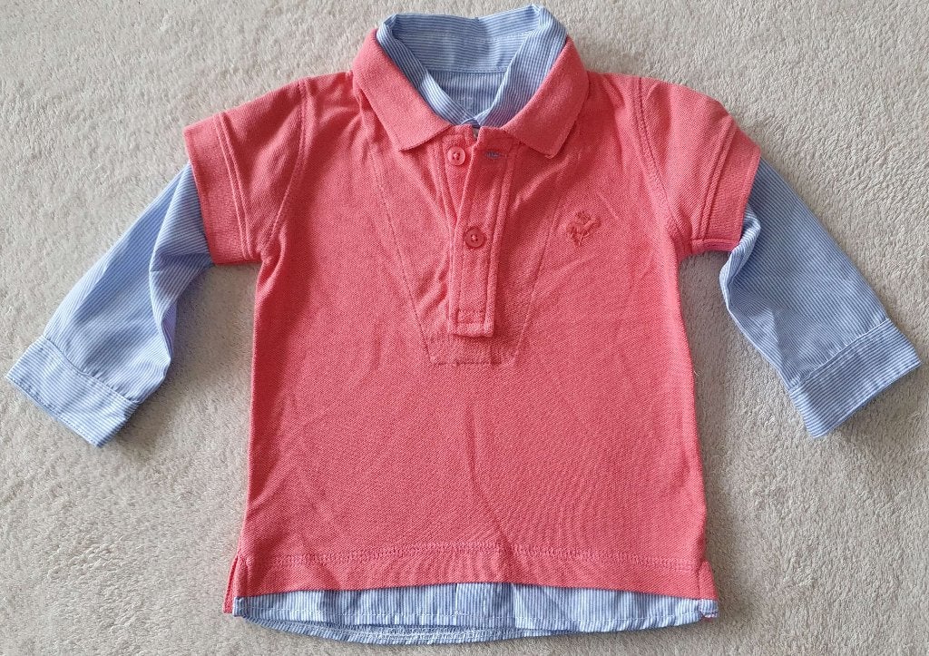Polo rose avec col et manches de chemise - T9-12m - NEUF, Kinderen en Baby's, Babykleding | Maat 74, Ophalen, Buissonière, Nieuw