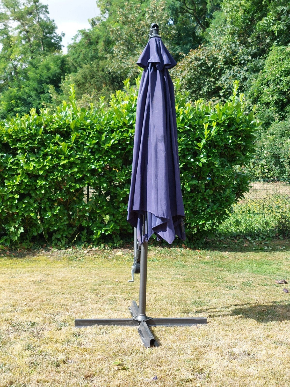 Parasol déporté bleu marine - 3m, Jardin & Terrasse, Enlèvement
