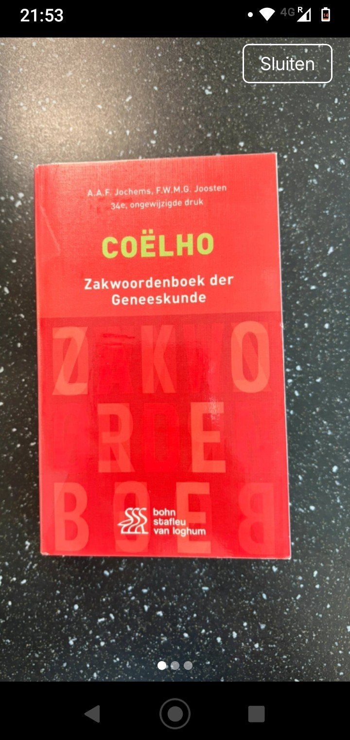 Zakwoordenboek der geneeskunde Coēlho, Boeken, Studieboeken en Cursussen, Ophalen of Verzenden, Nieuw