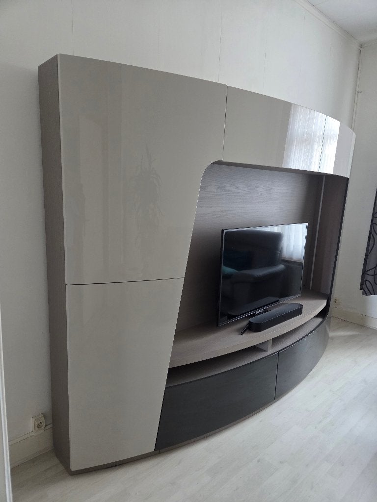 Meuble TV - Aleal Valentino, Maison & Meubles, Chêne, 200 cm ou plus, Comme neuf, Enlèvement