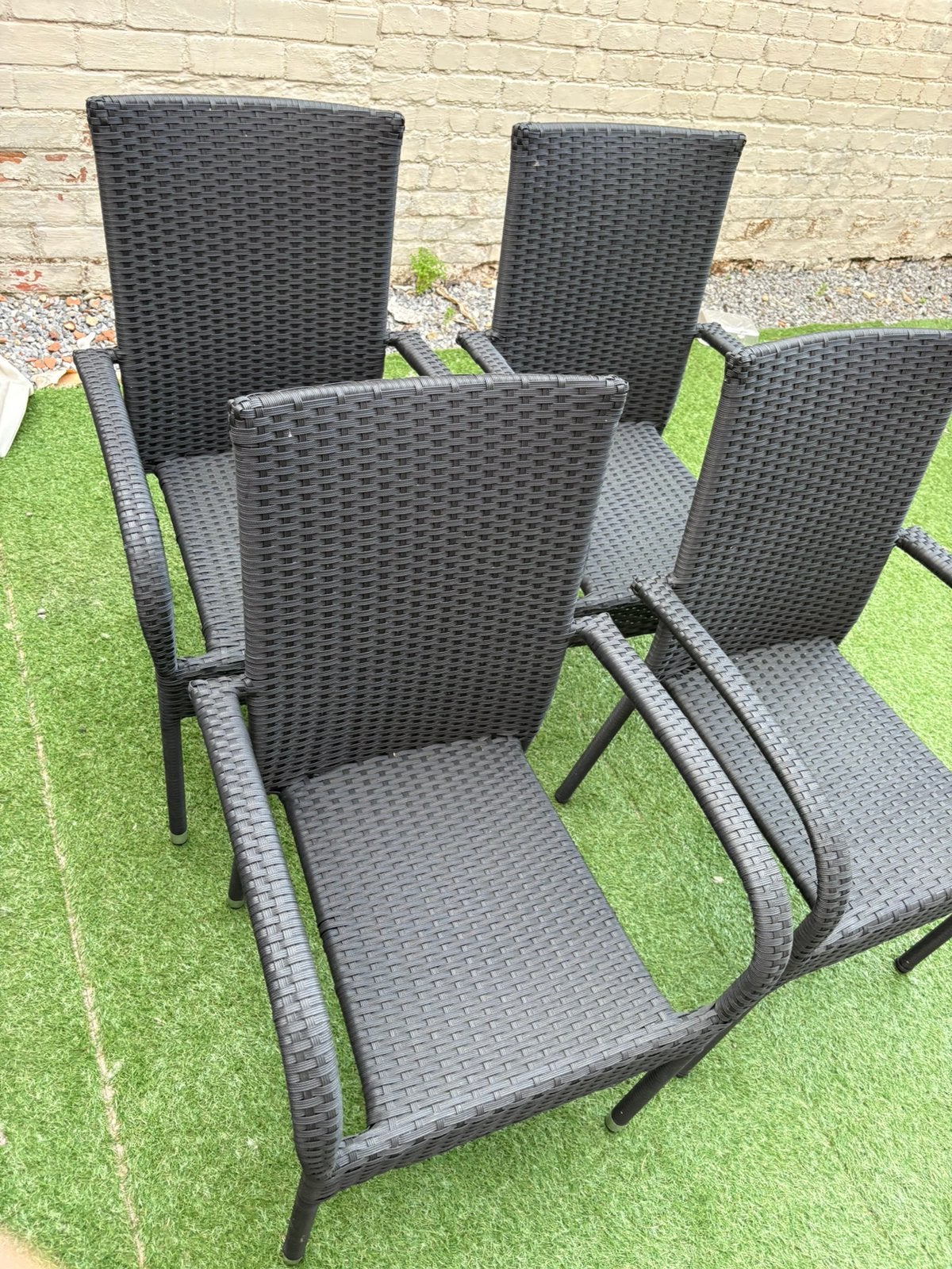 4 stoelen ( wicker ),nieuwstaat ., Ophalen, Zo goed als nieuw, Wicker