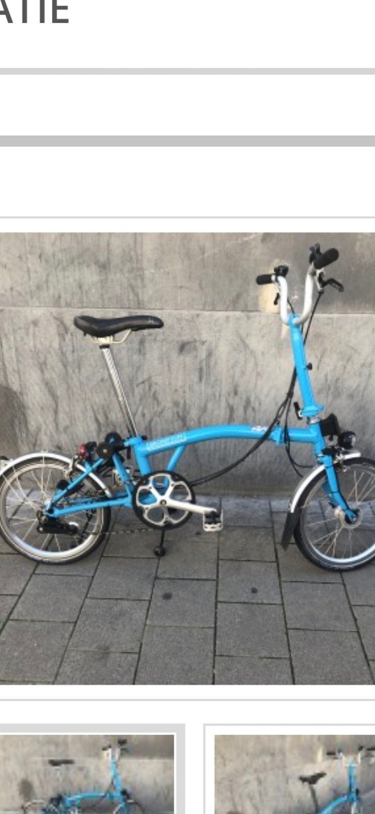Vélo pliant bleu Brompton. 3 vitesses à l'état neuf., Enlèvement ou Envoi, Brompton