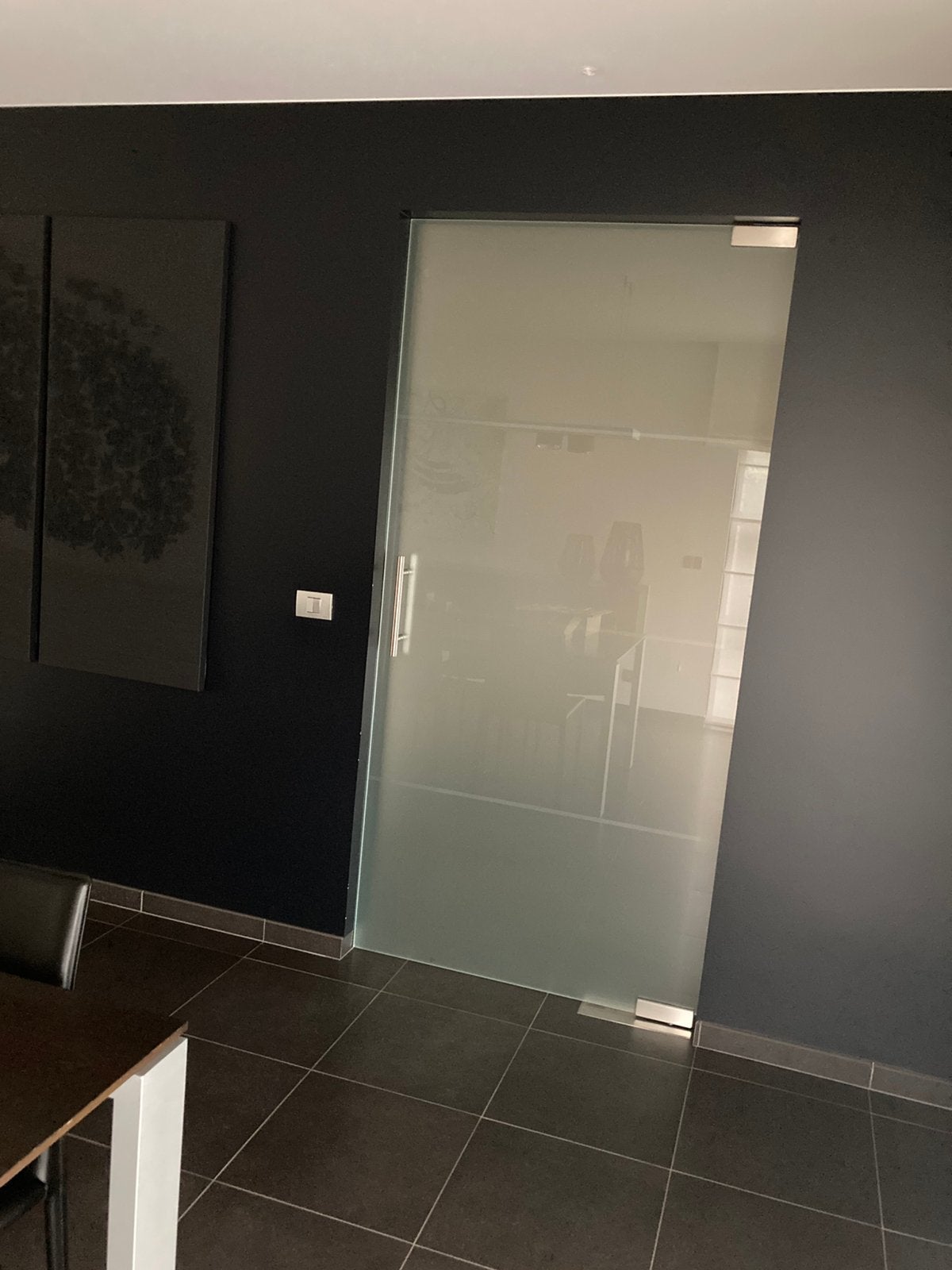Glazen binnendeur met pomp en inax deurklink, Doe-het-zelf en Bouw, Deuren en Vliegenramen, Ophalen, Zo goed als nieuw, Glas, Binnendeur