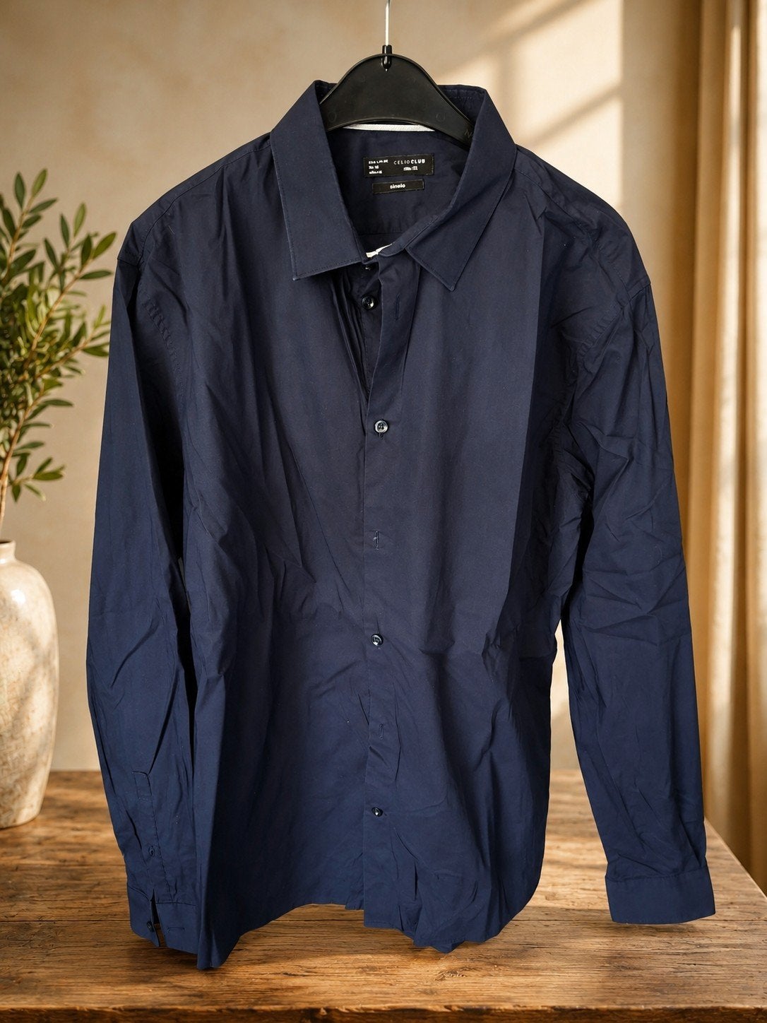 Chemise Slim Fit Celio Club bleu foncé - Taille L (41/42), Vêtements | Hommes, Tour de cou 41/42 (L), Celio, Enlèvement, Porté