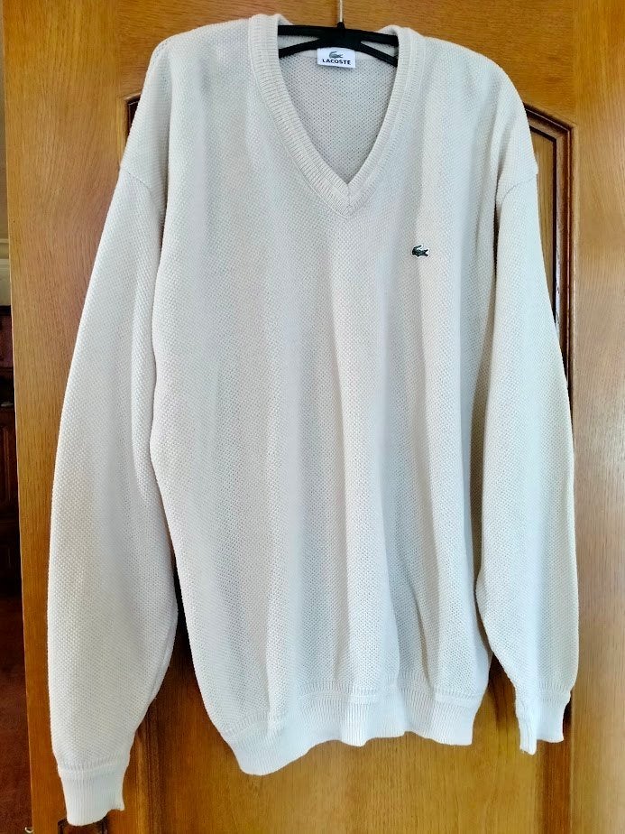 Zomertrui voor man,crèmekleurig,V-hals,maat:XL., Overige kleuren, Lacoste, Maat 56/58 (XL), Ophalen of Verzenden