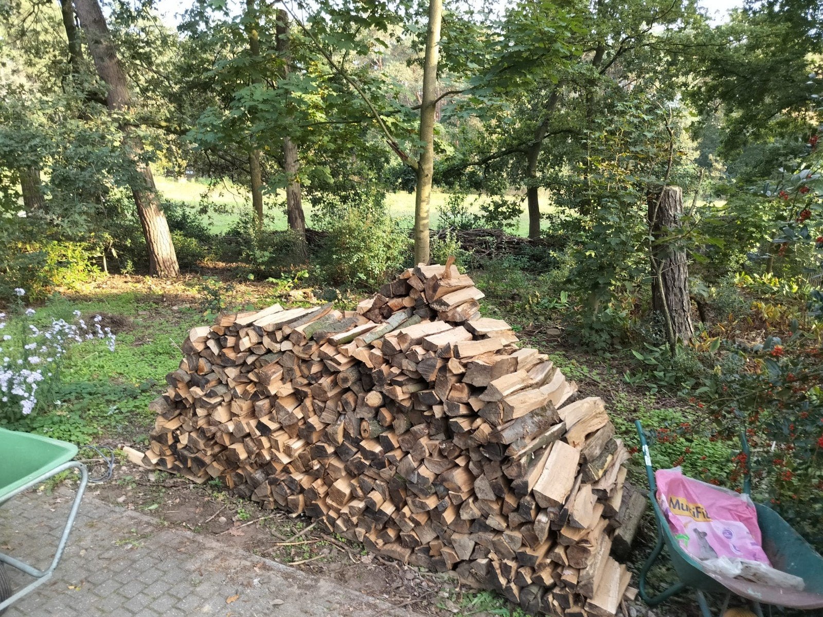 Brandhout EIK ca. 3.55 Kuub en BERK ca. 2 kuub, Tuin en Terras, 3 tot 6 m³, Ophalen, Blokken