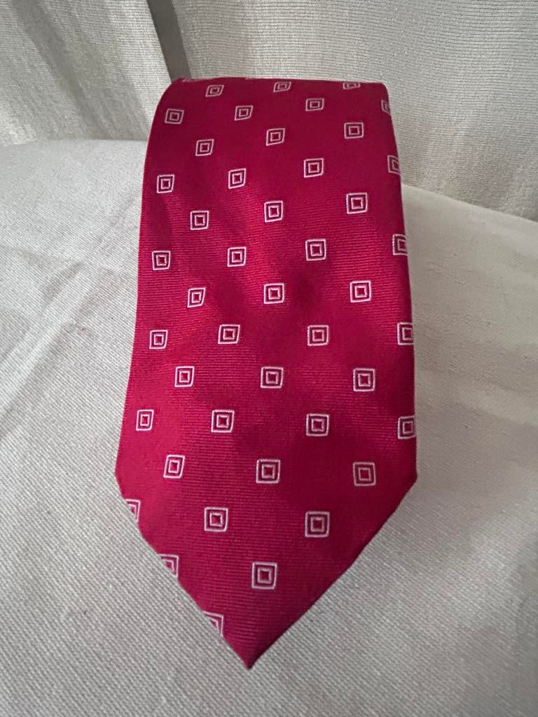 Guy Laroche cravate rouge vif motifs, Enlèvement ou Envoi, Comme neuf, Rouge