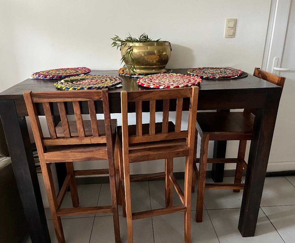 Table haute et 3 chaises, Enlèvement, Utilisé