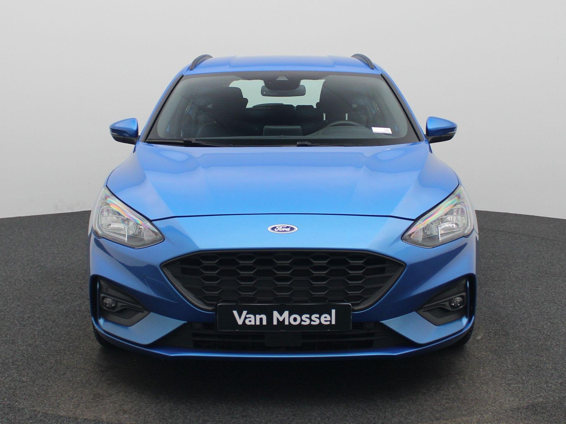 Ford Focus Wagon 1.5 EcoBoost ST Line Business, Auto's, 1345 kg, Stof, Blauw, 3 cilinders