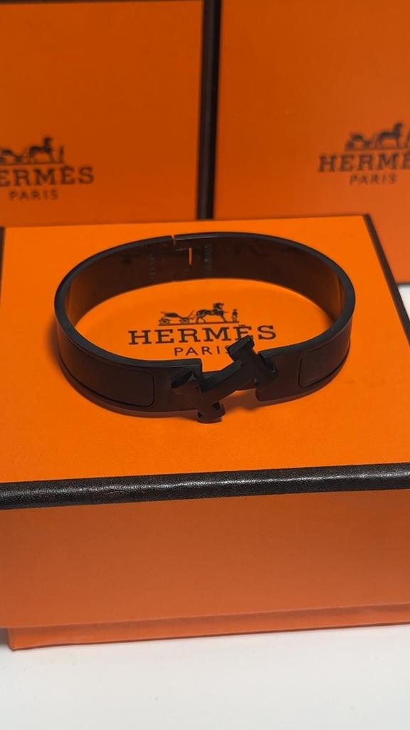 Hermes Bracelet/Armband Unisex Zwart Nieuw, Enlèvement, Noir