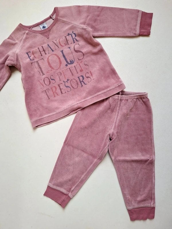 PETIT BATEAU - Pyjama 2 pièces rose - T.2 ans/86cm, Enlèvement ou Envoi, Vêtements de nuit ou Sous-vêtements, Utilisé, Petit bateau