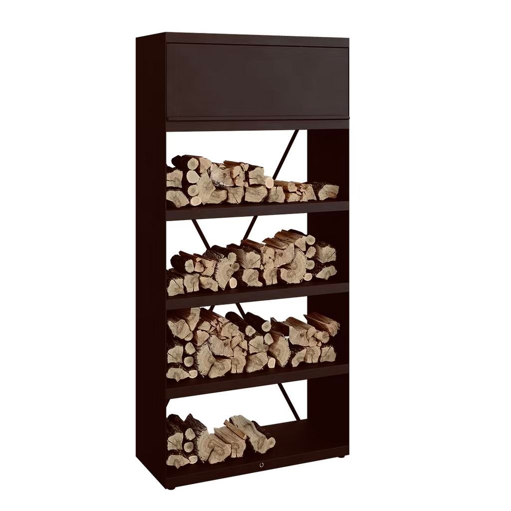 Nieuwe Ofyr Woodstorage Black 100 Houtkast, Jardin & Terrasse, Enlèvement, Neuf