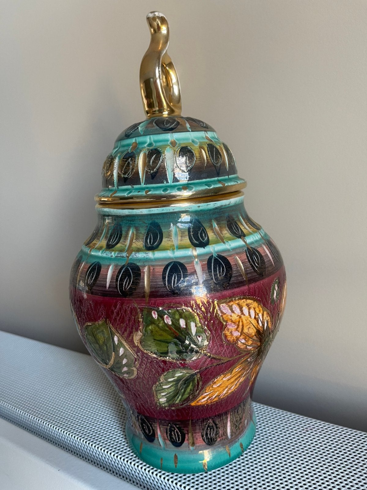 Vintage deksel vaas H. Bequet, Antiek en Kunst, Ophalen