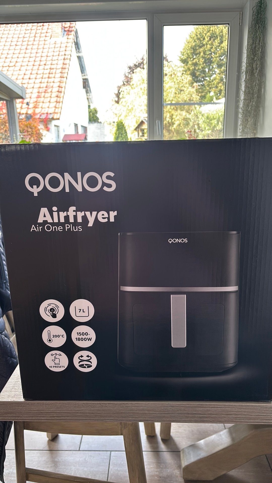 Qonos Airfryer Air One Plus noir 7 litres, Electroménager, Enlèvement, Neuf, Friteuse à air, 1000 à 1499 grammes