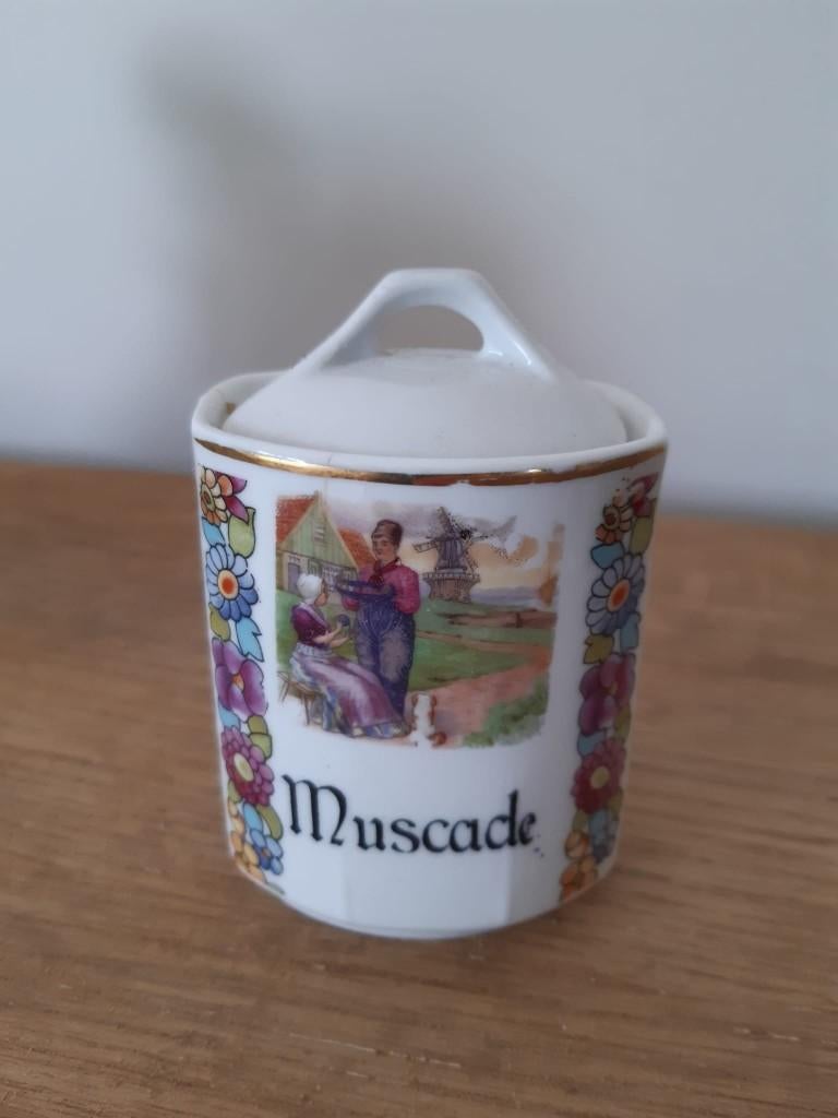 Pot à épices ancien "Muscade" - De Fuisseaux Baudour, Antiek en Kunst, Antiek | Porselein, Ophalen of Verzenden