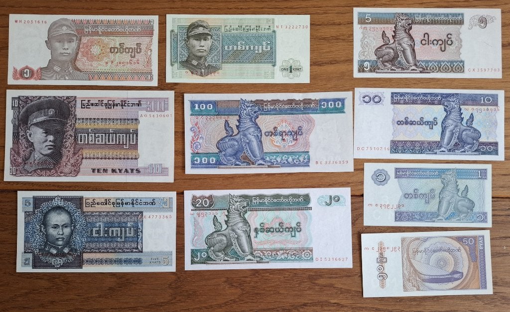Lot de billets de banque du Myanmar/Birmanie, Timbres & Monnaies, Billets de banque | Asie, Enlèvement ou Envoi, Asie du Sud Est