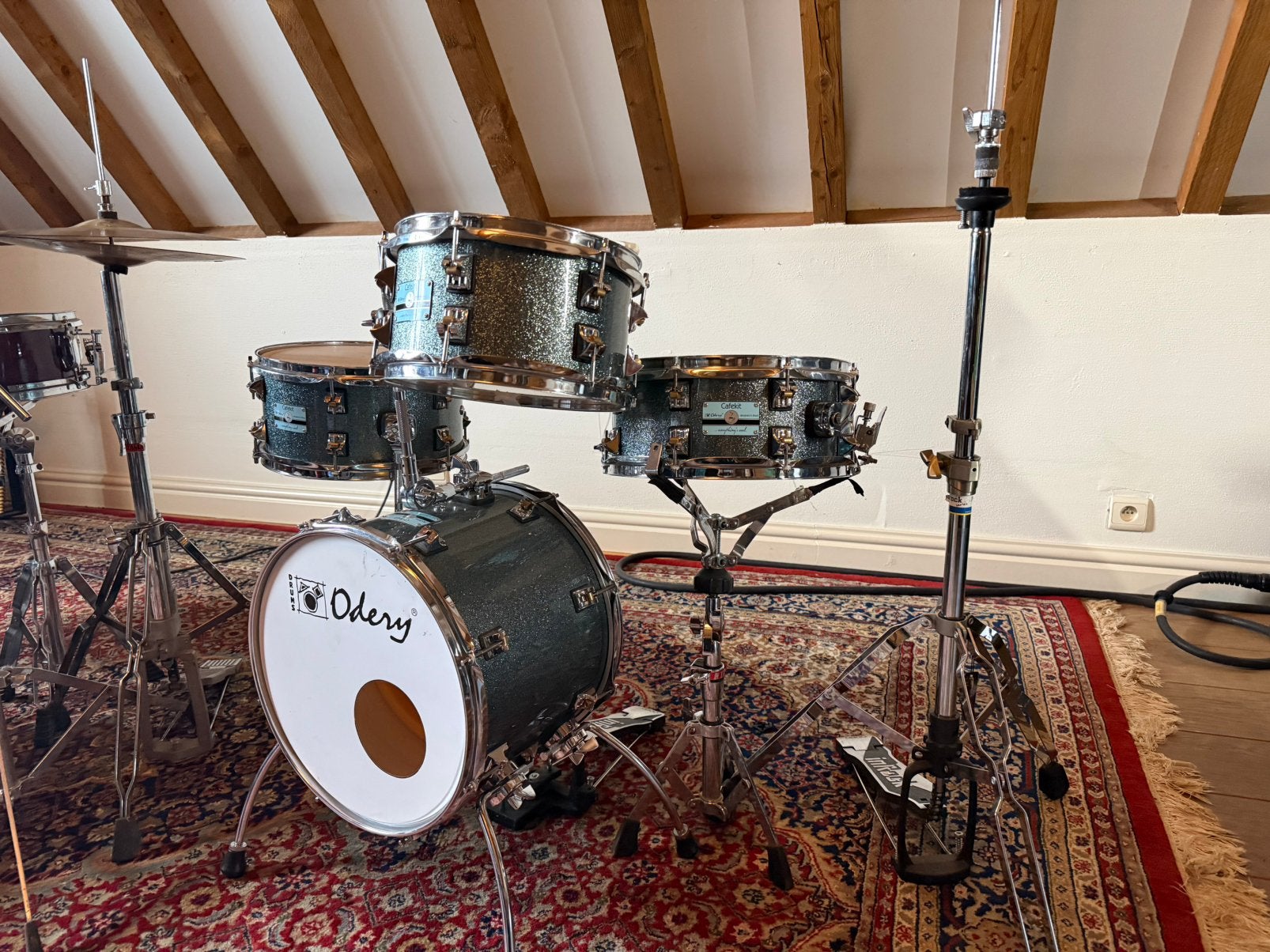 Odery Cafe Kit Blue Sparkle 4-delige shellset incl hardware, Enlèvement ou Envoi, Comme neuf