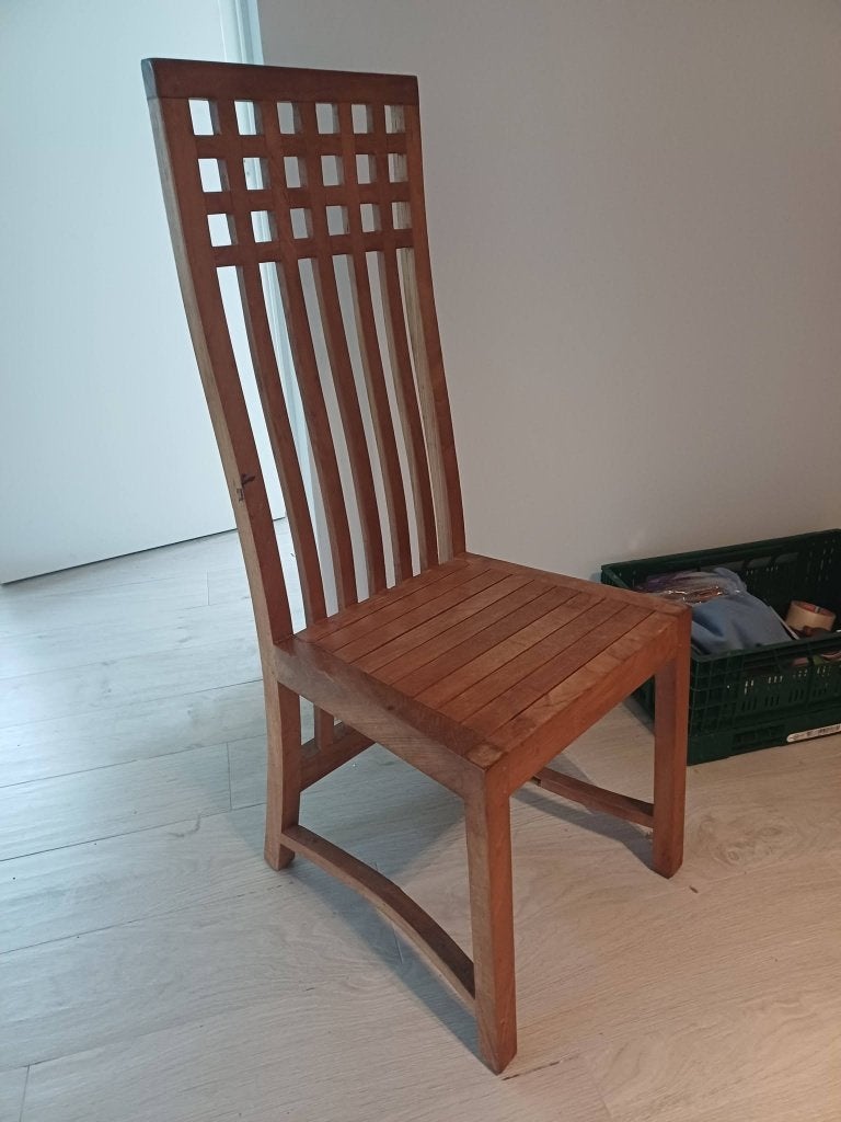 tafel met 6 stoelen van morres meubel in super staat, Maison & Meubles, Teck, Cinq personnes ou plus, Enlèvement, Utilisé