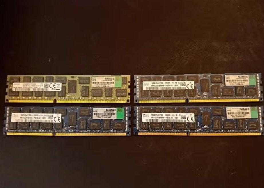 4x HPE 16GB DDR3 ECC RDIMM PC3-12800R 713756-081, Computers en Software, RAM geheugen, Gebruikt, Server, DDR3, Ophalen of Verzenden