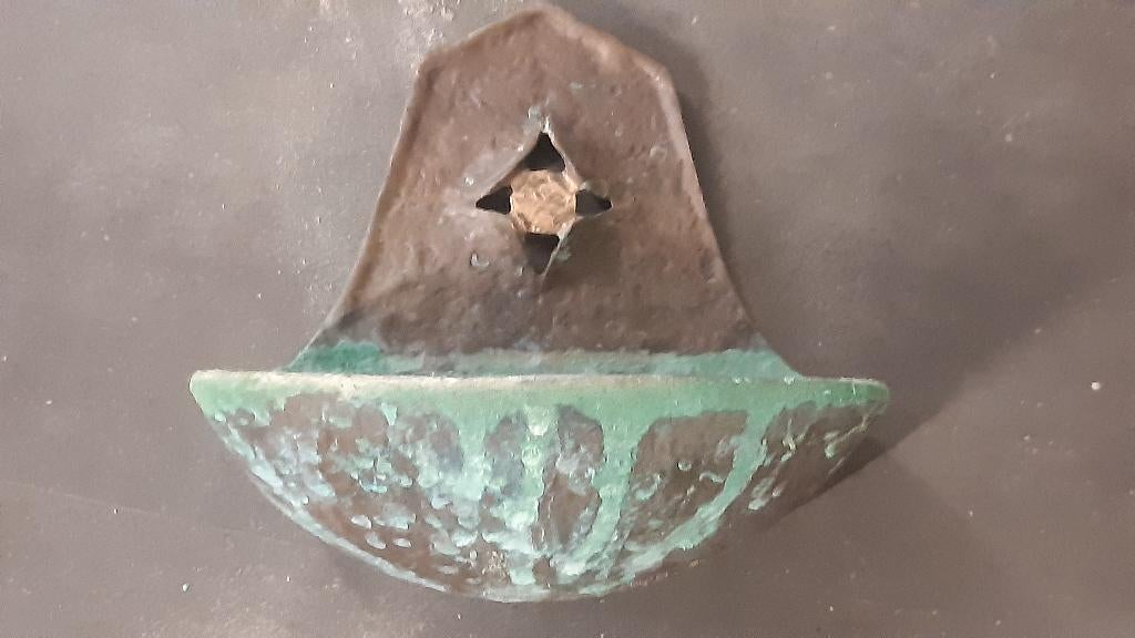 bronzen wijwater vat, Antiek en Kunst, Ophalen of Verzenden