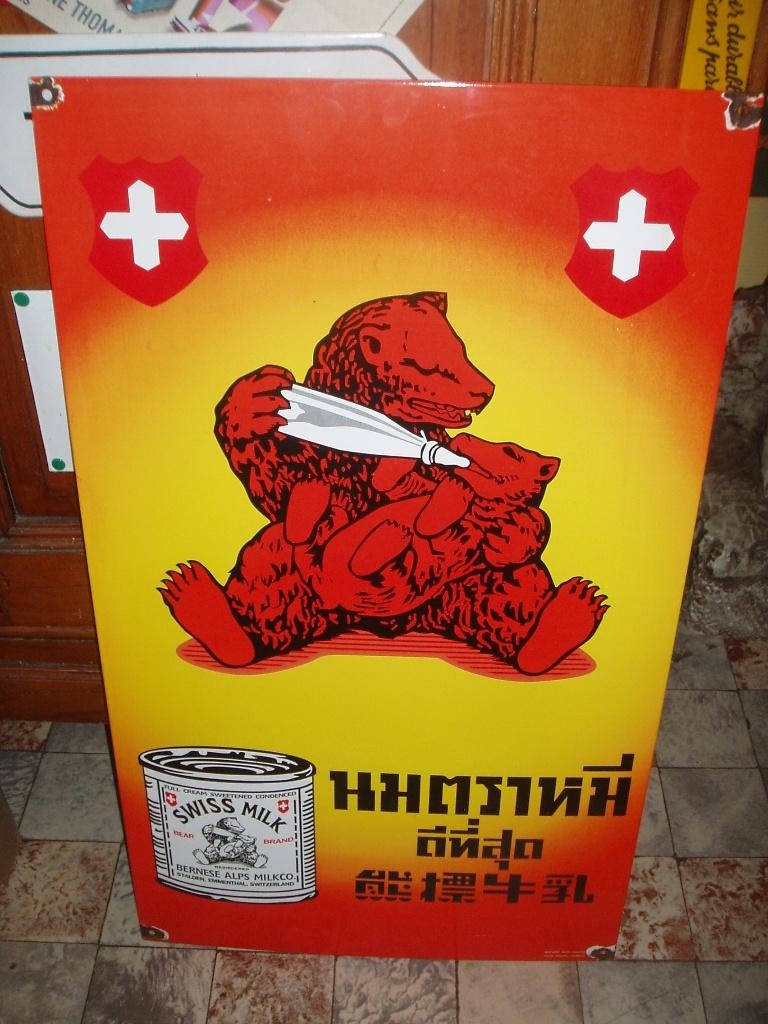 ZWITSERSE EMAILLE PLAAT, Ophalen, Gebruikt