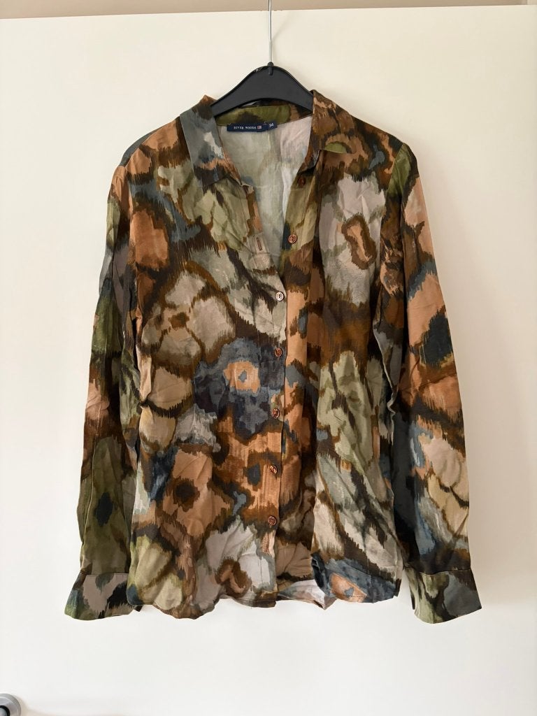 Hemd River Woods maat 34, Kleding | Dames, Blouses en Tunieken, Bruin, River Woods, Ophalen of Verzenden, Zo goed als nieuw