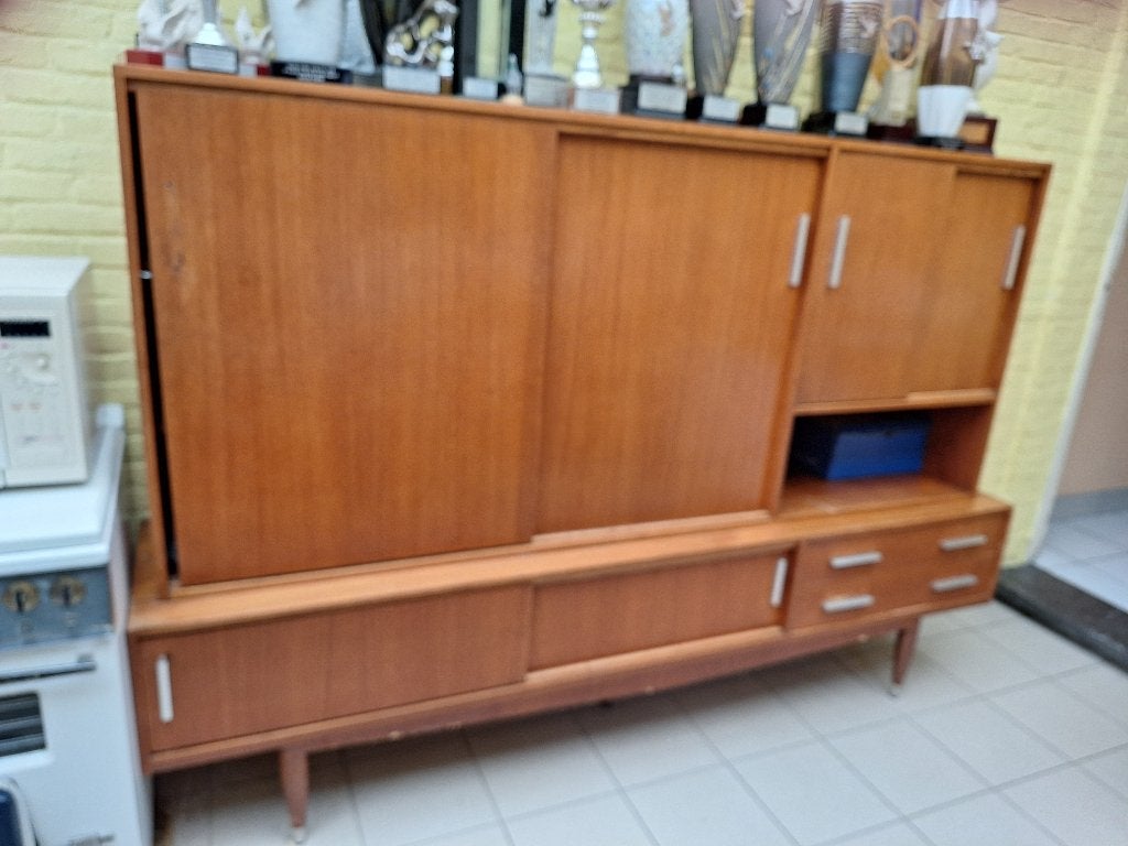 vintage wandkast, Ophalen, Gebruikt, Met lade(s), 150 tot 200 cm