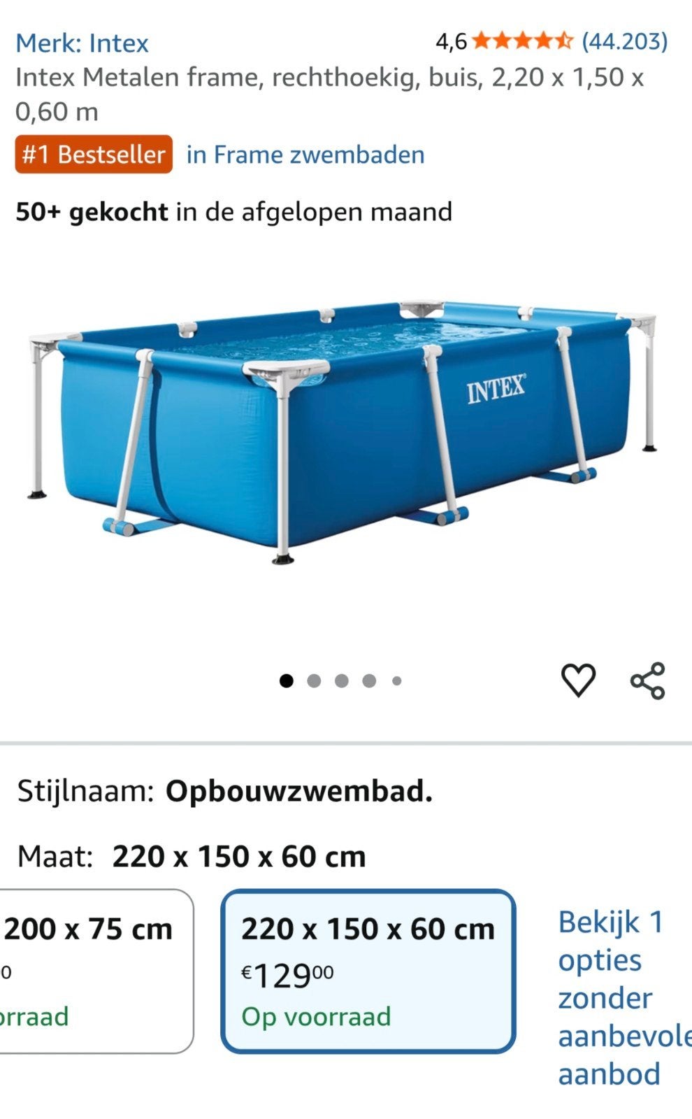 Intex zwembad 220x150x60, Tuin en Terras, Zwembaden, Ophalen, Gebruikt, Minder dan 80 cm, Minder dan 200 cm