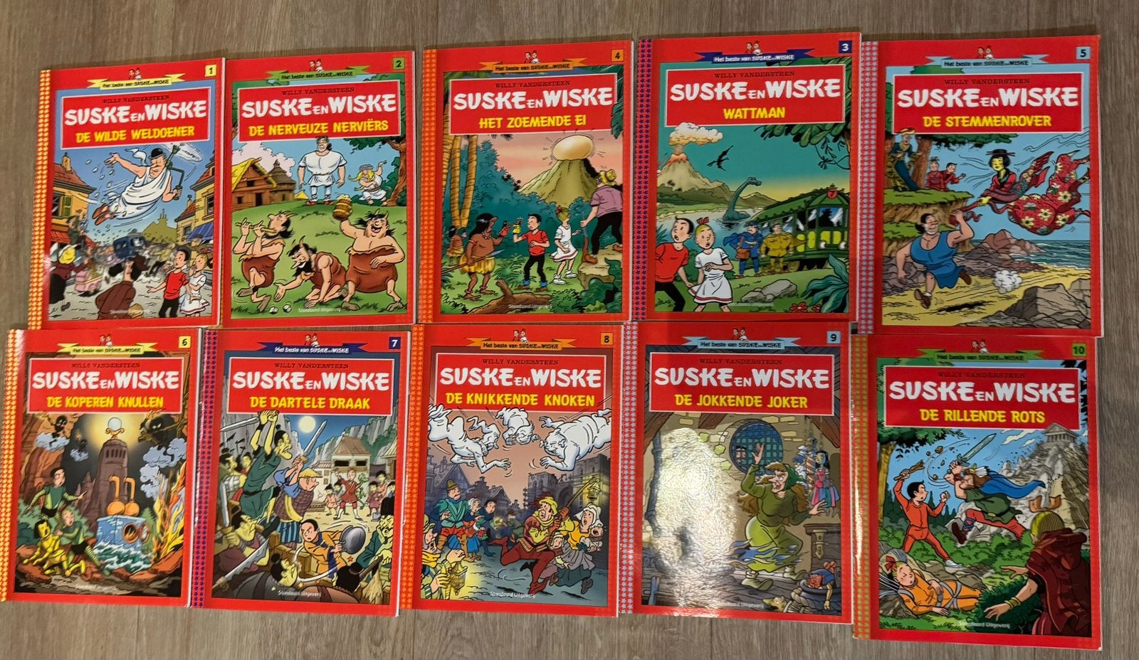 Suske en Wiske (collectie 10st.) + 3 bijkomende strips, Complete serie of reeks, Ophalen, Zo goed als nieuw
