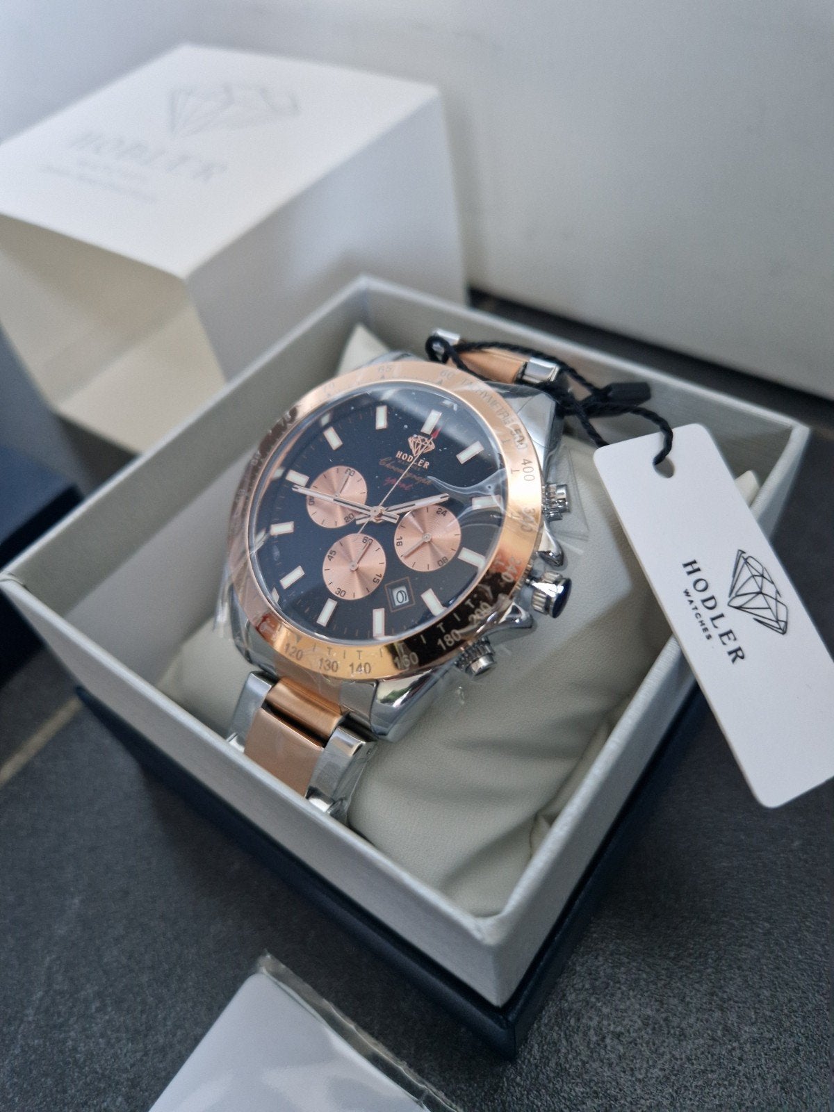 Montre Hodler Zenith Black&Rosegold pour homme NOUVELLE !, Enlèvement ou Envoi, Or, Or