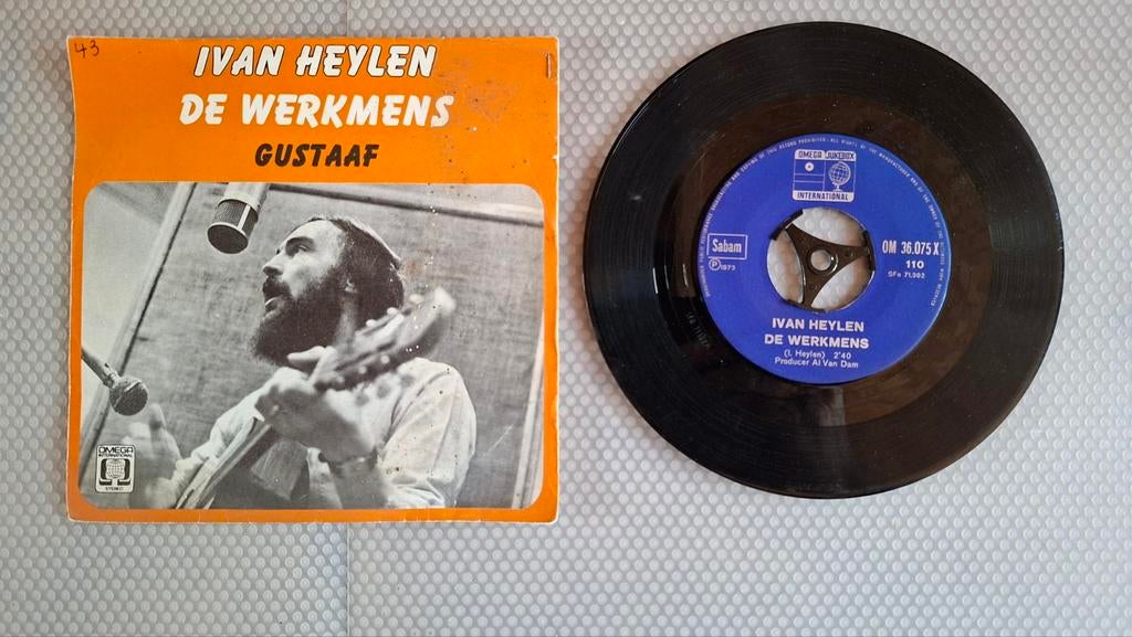 Vinyl Single Ivan Heylen – De Werkmens / Gustaaf – Belpop Kl, CD & DVD, Vinyles | Néerlandophone, Pochette photo, Enlèvement ou Envoi