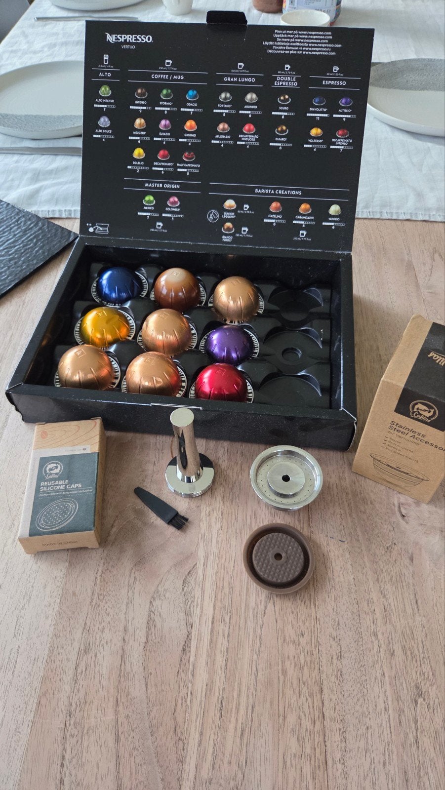 Nespresso Vertuoline | Herbruikbare cup + 9 gevulde cups, Enlèvement
