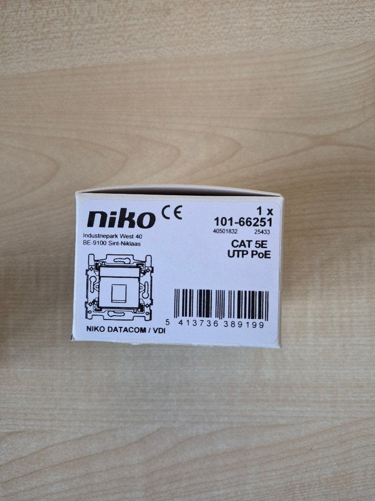 Niko UTP CAT 5E sokkel + afwerkingsset 101-66251 Wit, Ophalen of Verzenden, Nieuw, Overige typen