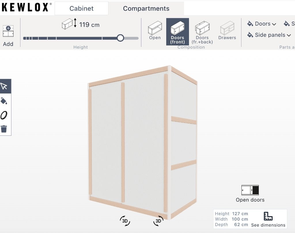 Kewlox kasten 127  100  62 cm — zeer goede staat, Huis en Inrichting, Gebruikt, 100 tot 150 cm, 100 tot 150 cm, Met deur(en)