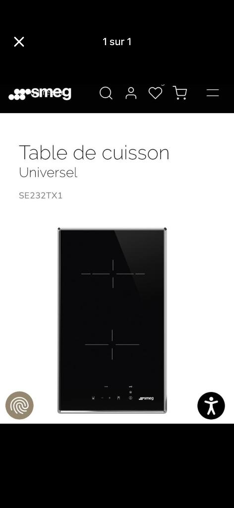 Taque cuisson Smeg neuve, Ophalen, Tussenbouw, Nieuw, 3 kookzones of minder