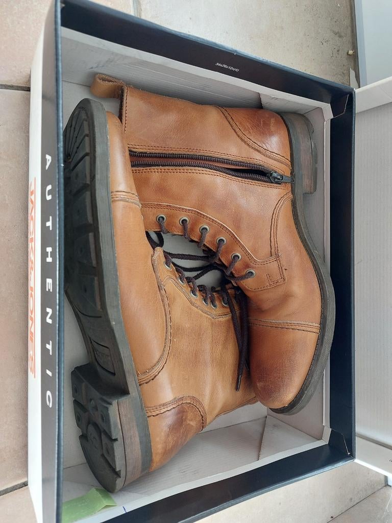 Jack & Jones Cognac heren laarzen, mt 42-43, Bruin, Boots, Jack&Jones, Ophalen of Verzenden