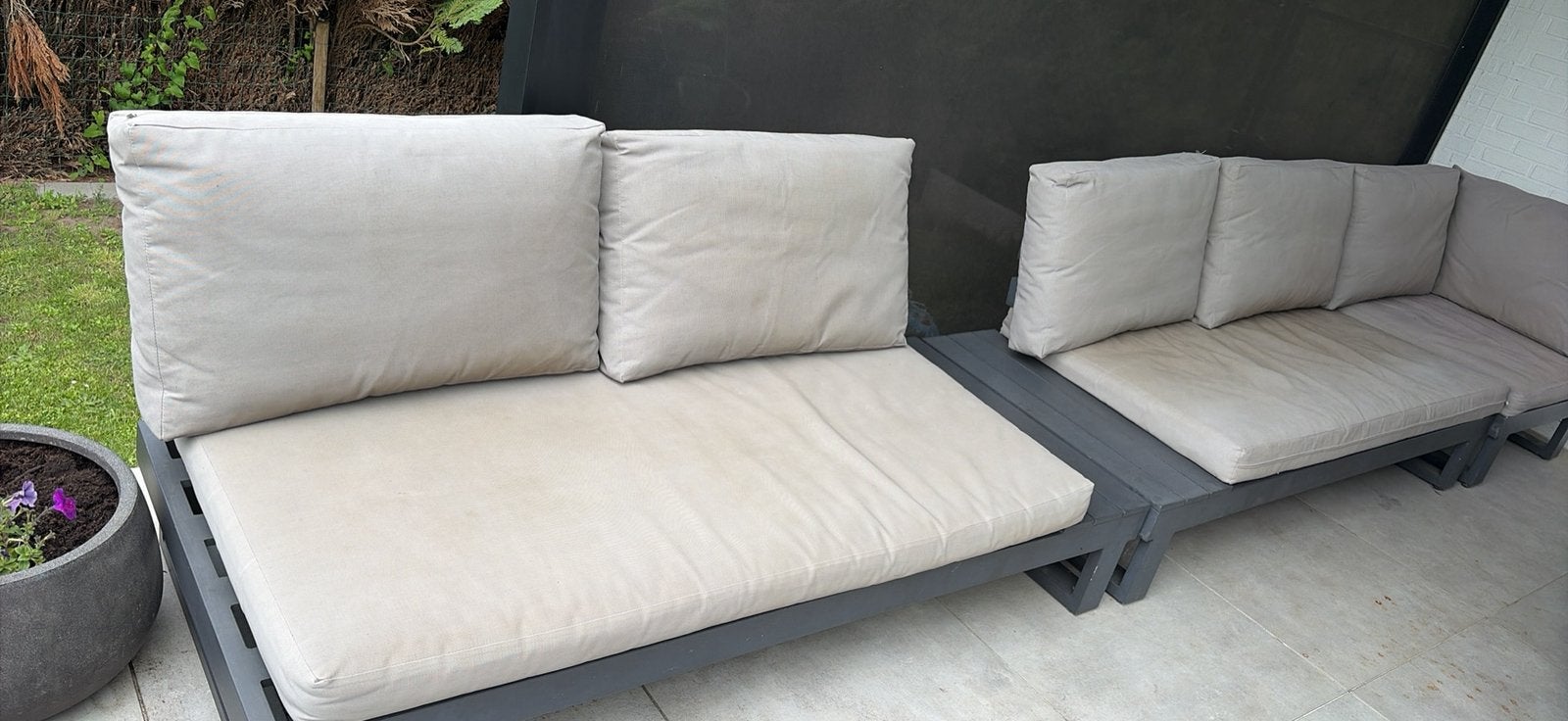 Loungeset / metalen frame, Tuin en Terras, Tuinsets en Loungesets, Ophalen, Gebruikt, Loungeset