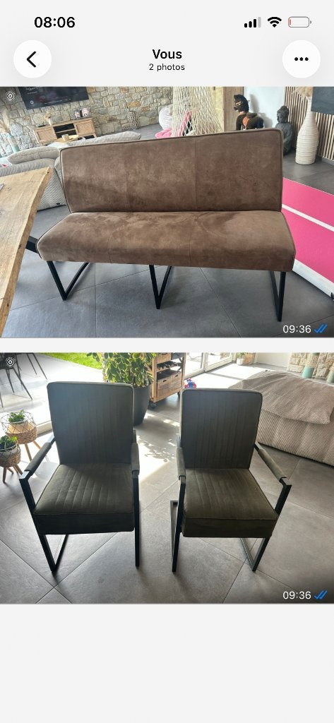 Chaise et banc, Maison & Meubles, Enlèvement, Utilisé, Tissus