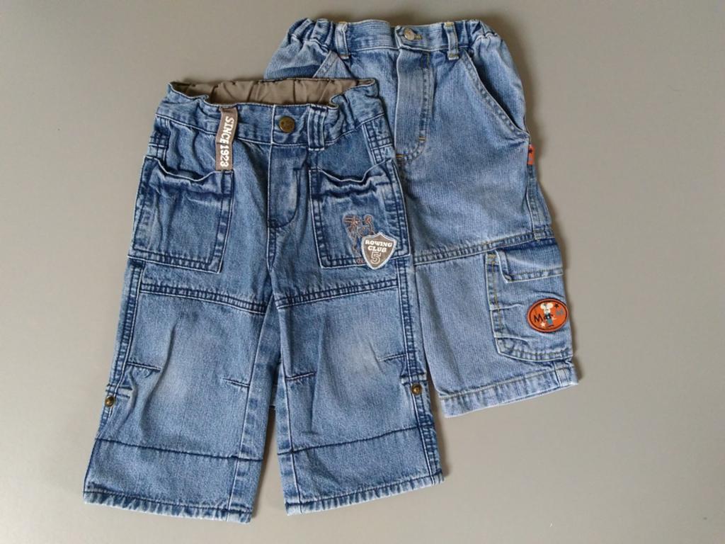 2 brede jeans maat 74, Kinderen en Baby's, Babykleding | Maat 74, Ophalen