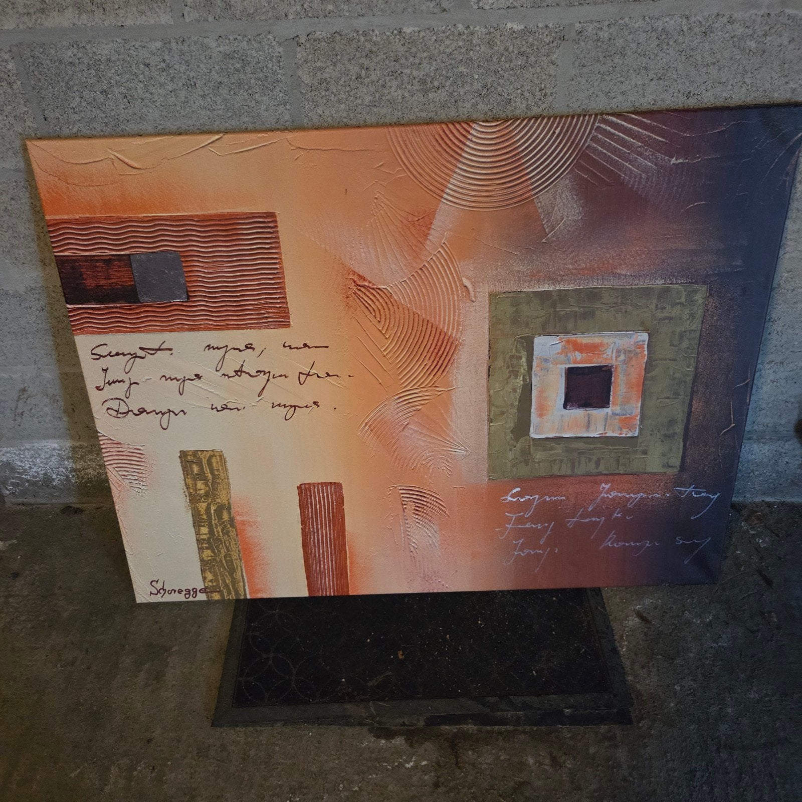 afbeelding op houten kader, Antiek en Kunst, Ophalen