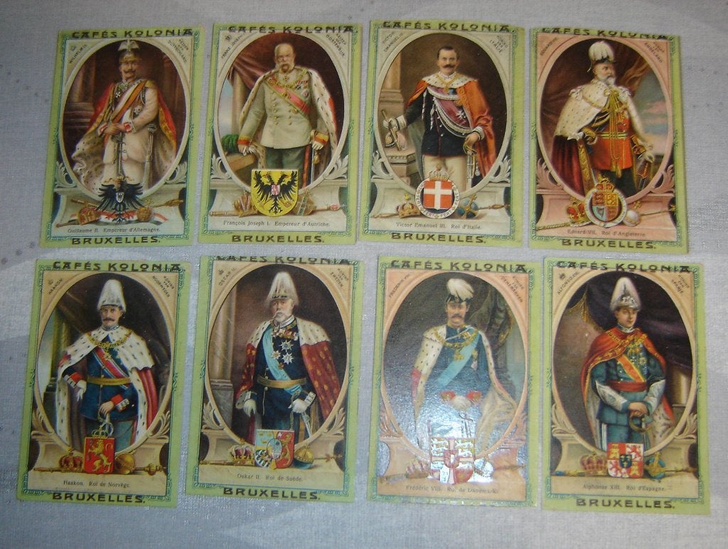 Chromos Cafés KOLONIA Chefs d'État 16e, Avant 1940, Gravure, Utilisé, Autres sujets/thèmes